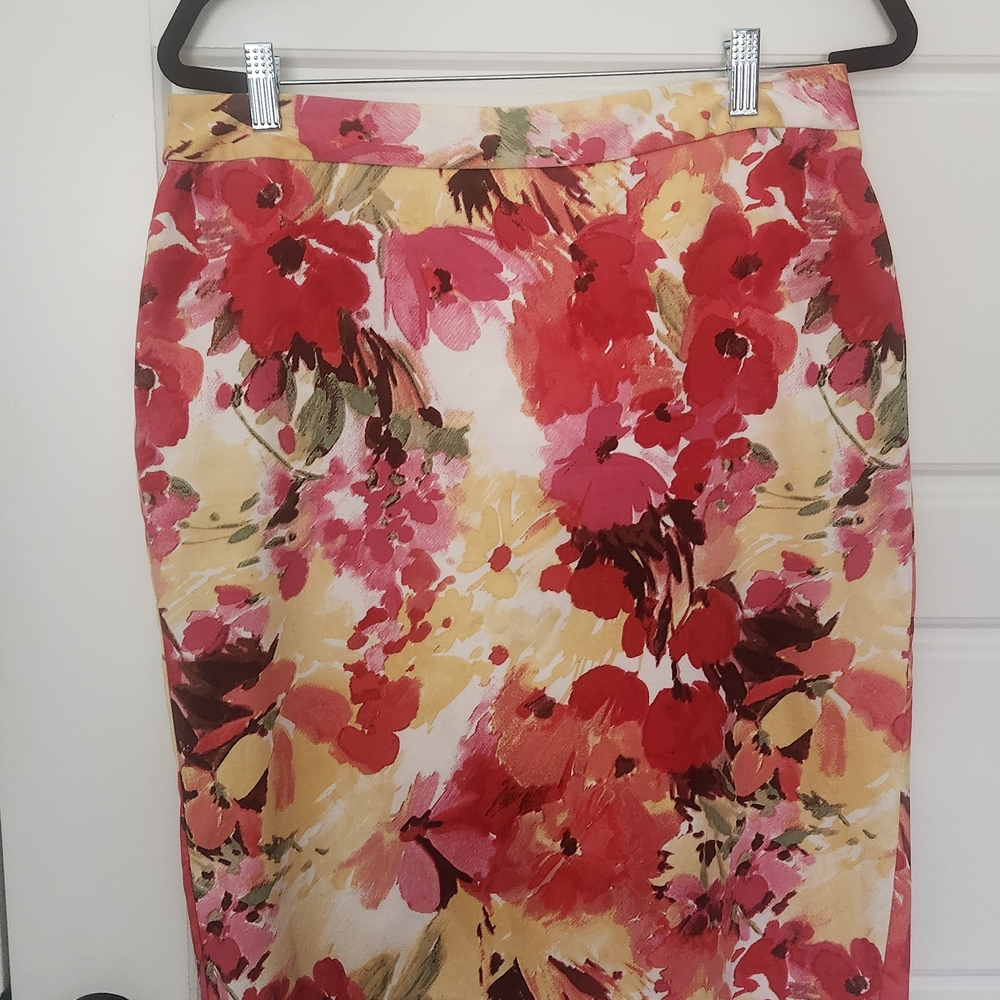 Charter Club Floral Pencil Skirt - Red, Pink, Yellow
